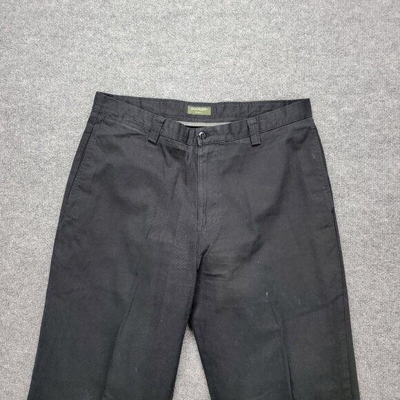 Dockers Pants Mens 34x30 Black Khaki Flat Front Classic Straight Leg Casual‎ - Picture 3 of 11